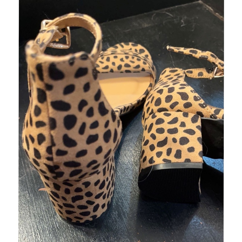 Cheetah Print Block Heeled Sandals - image 8